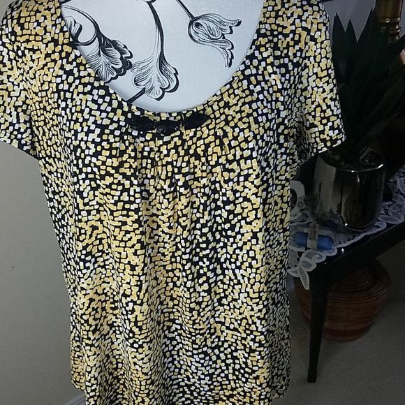 Hearts of palm, women's yellow, black, white top, Very comfortable, size… - Picture 2 of 6